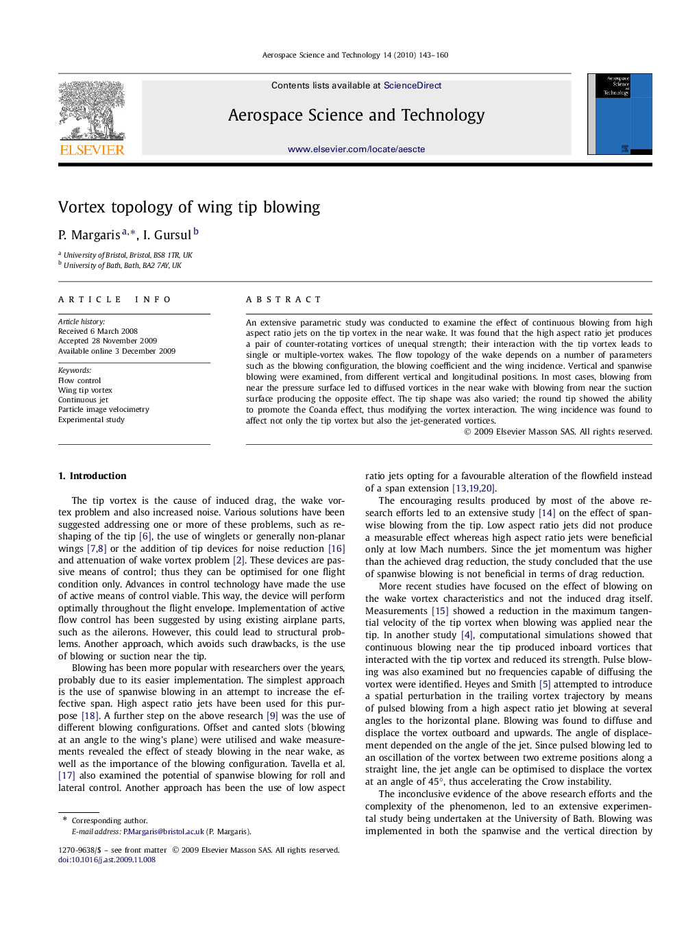 Vortex topology of wing tip blowing