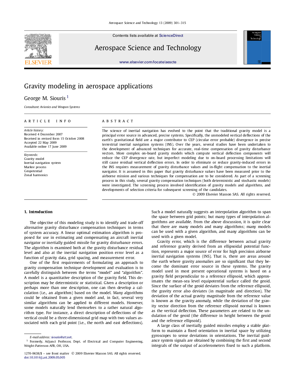 Gravity modeling in aerospace applications