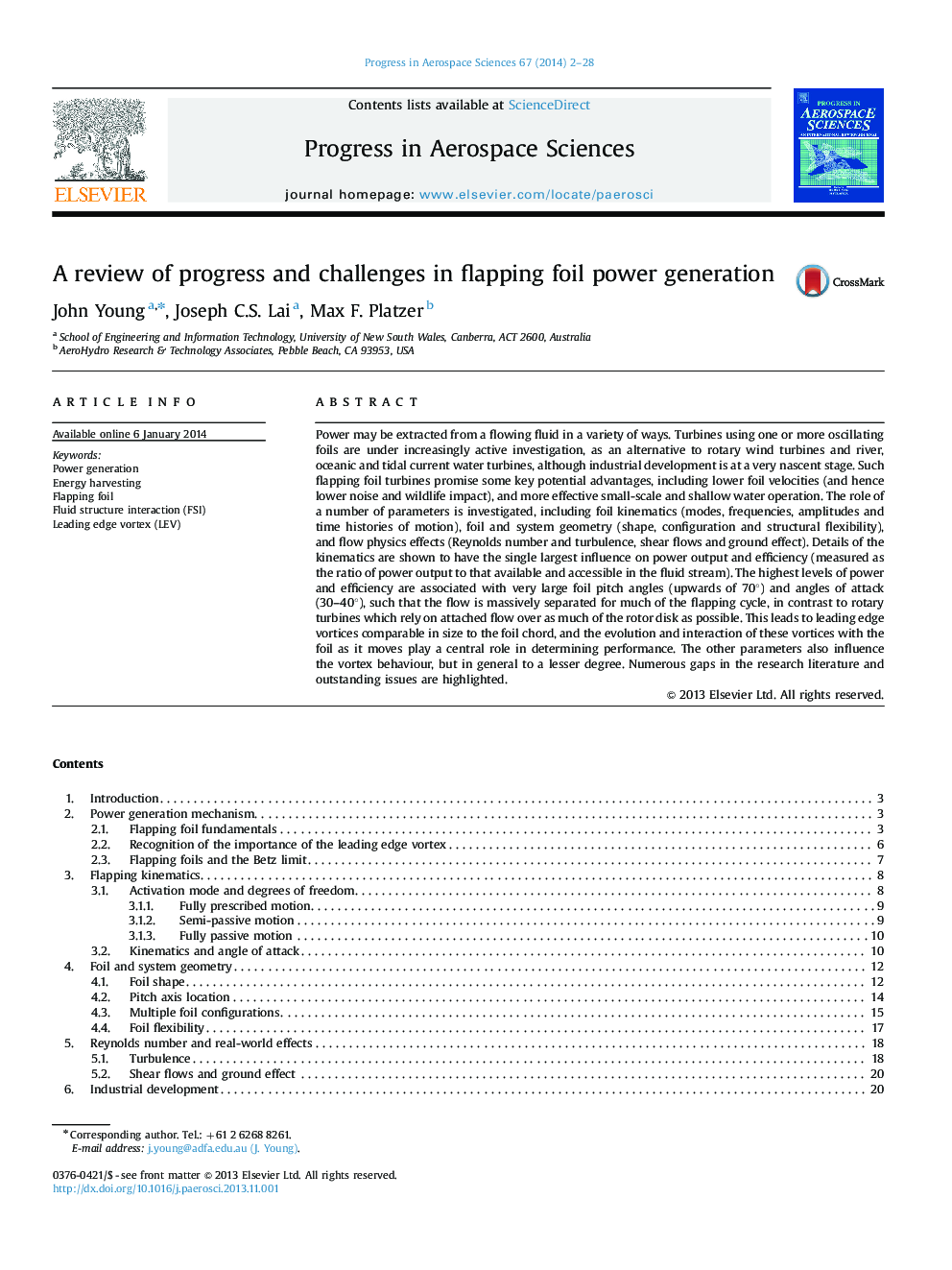 A review of progress and challenges in flapping foil power generation