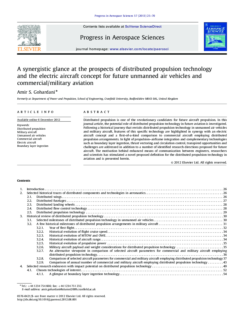 A synergistic glance at the prospects of distributed propulsion technology and the electric aircraft concept for future unmanned air vehicles and commercial/military aviation
