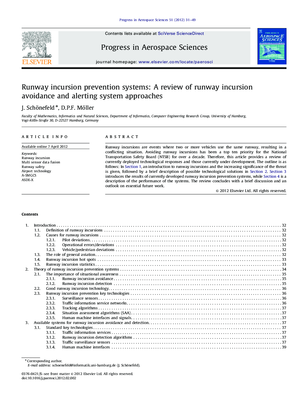 Runway incursion prevention systems: A review of runway incursion avoidance and alerting system approaches