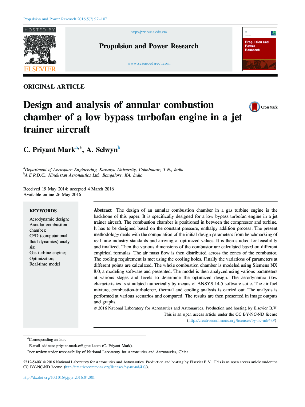 Design and analysis of annular combustion chamber of a low bypass turbofan engine in a jet trainer aircraft 