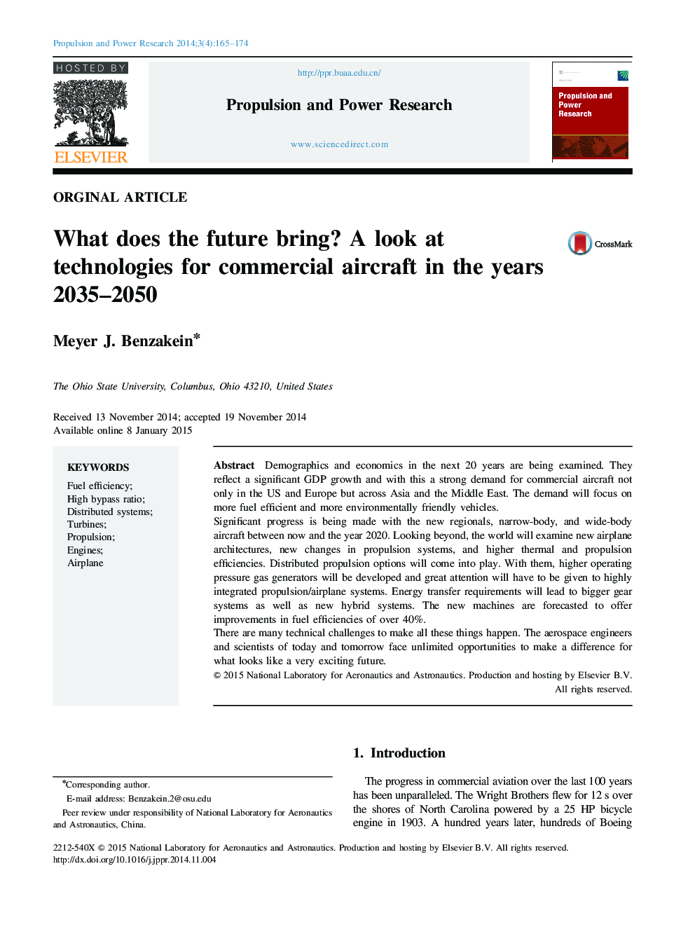 What does the future bring? A look at technologies for commercial aircraft in the years 2035–2050 