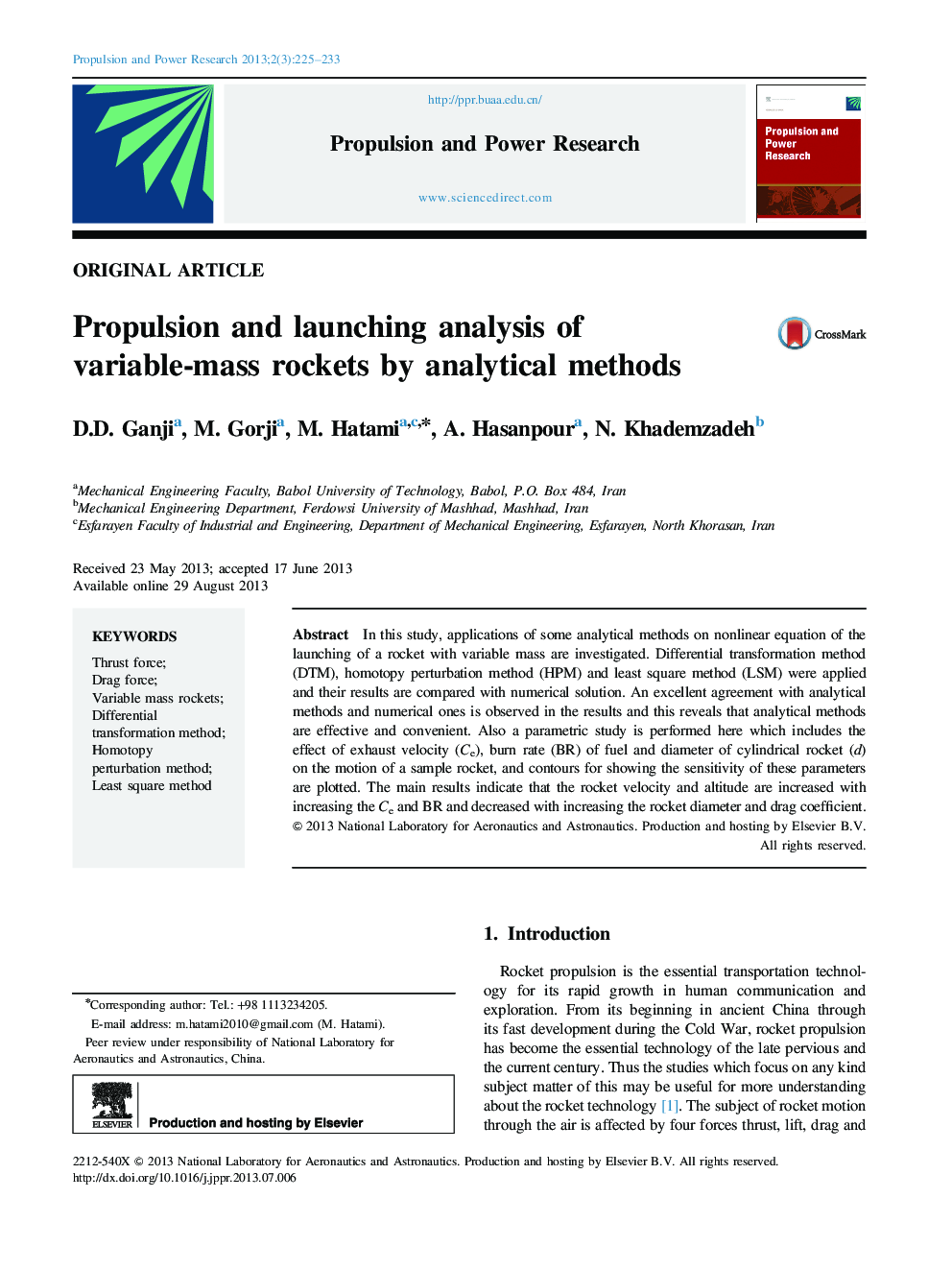 Propulsion and launching analysis of variable-mass rockets by analytical methods 