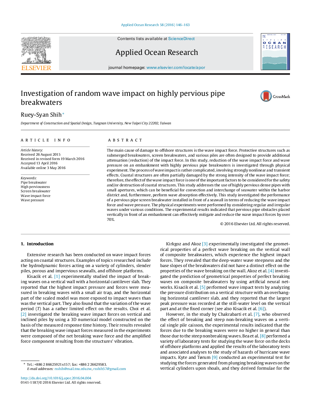 Investigation of random wave impact on highly pervious pipe breakwaters