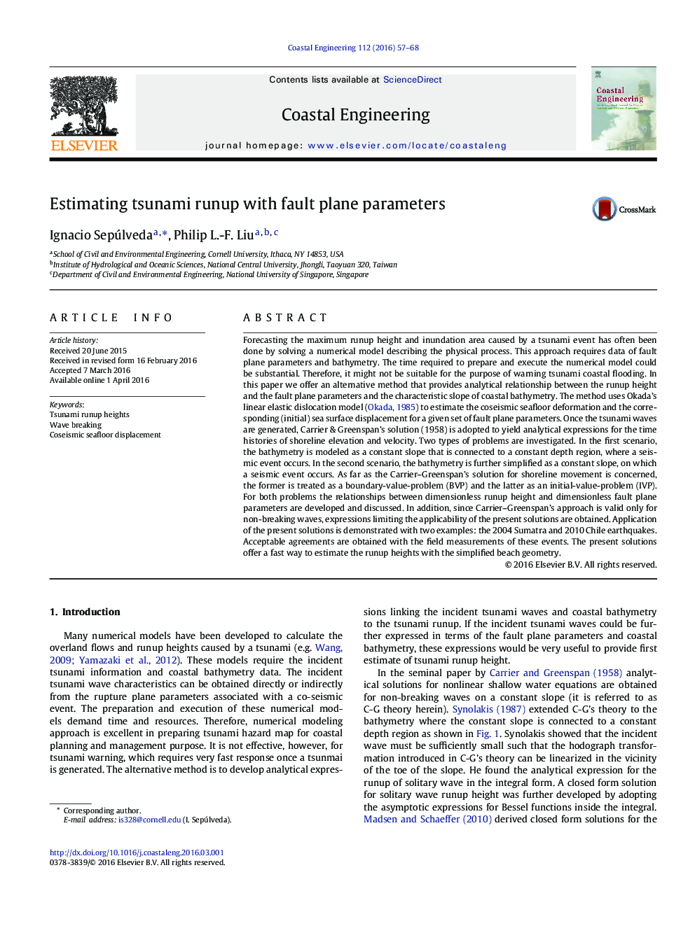 Estimating tsunami runup with fault plane parameters