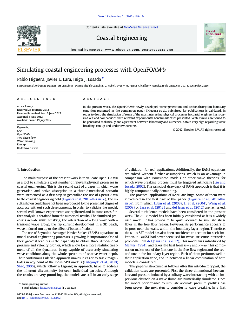 Simulating coastal engineering processes with OpenFOAM®