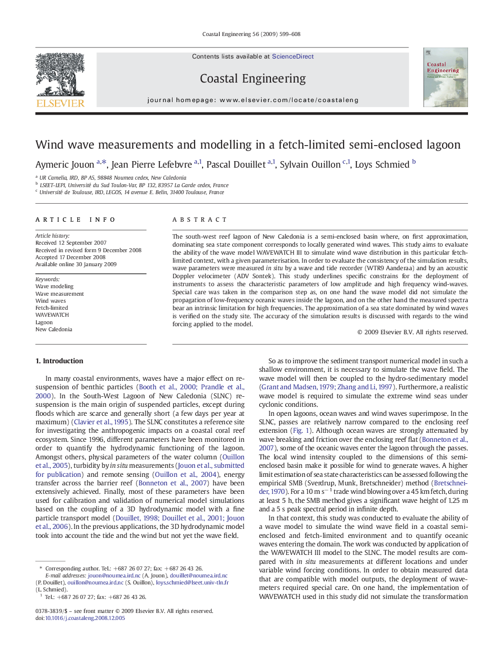 Wind wave measurements and modelling in a fetch-limited semi-enclosed lagoon