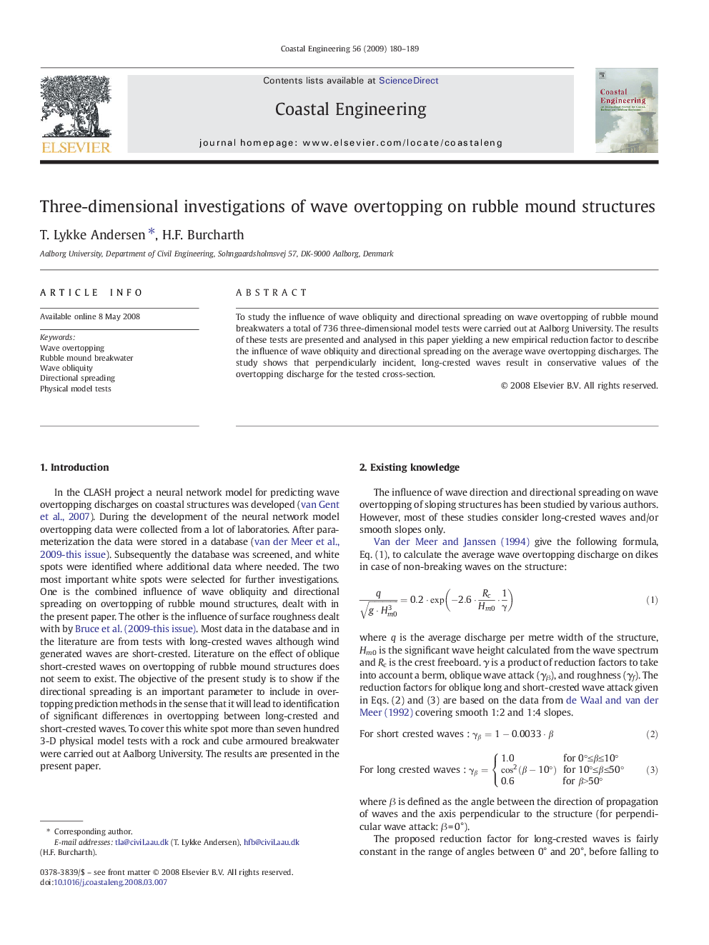 Three-dimensional investigations of wave overtopping on rubble mound structures