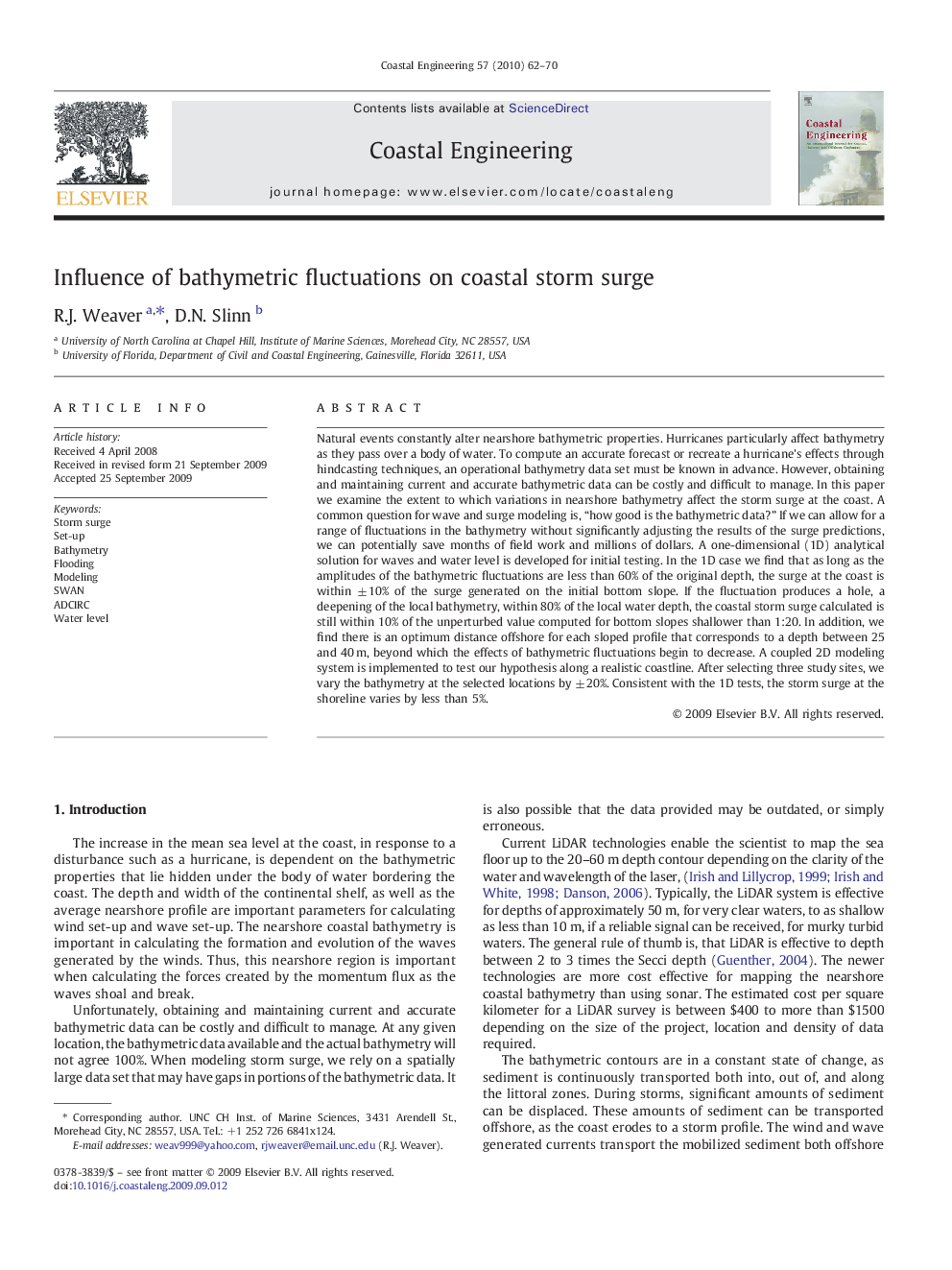 Influence of bathymetric fluctuations on coastal storm surge