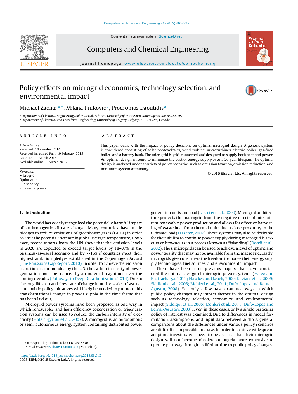 Policy effects on microgrid economics, technology selection, and environmental impact