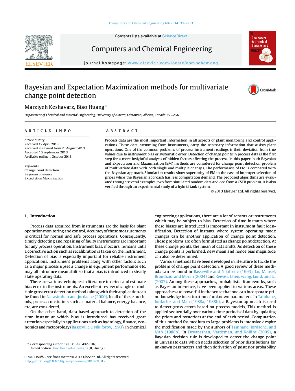 Bayesian and Expectation Maximization methods for multivariate change point detection