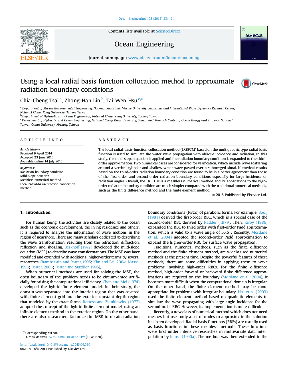 Using a local radial basis function collocation method to approximate radiation boundary conditions