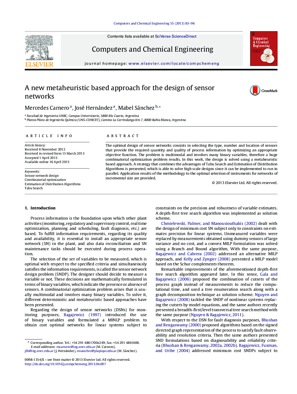 A new metaheuristic based approach for the design of sensor networks