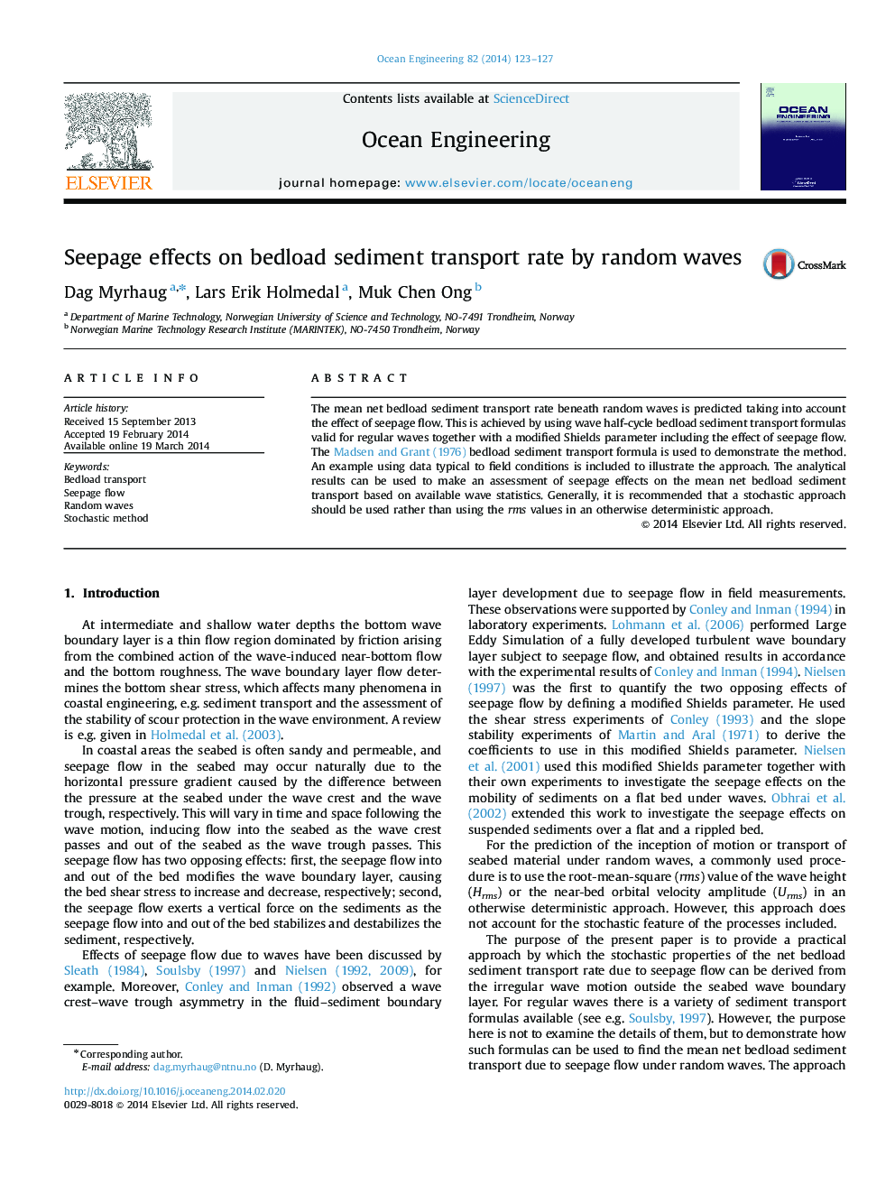 Seepage effects on bedload sediment transport rate by random waves