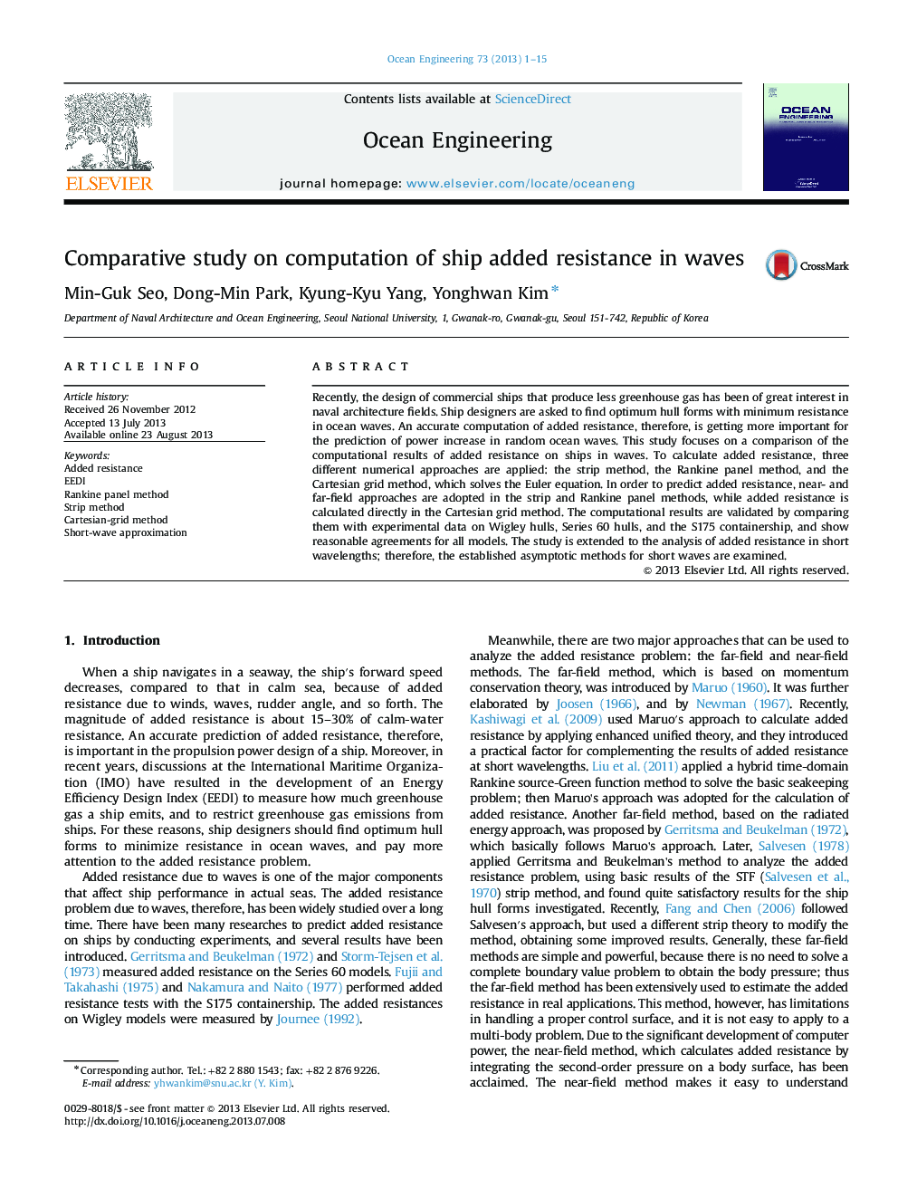 Comparative study on computation of ship added resistance in waves