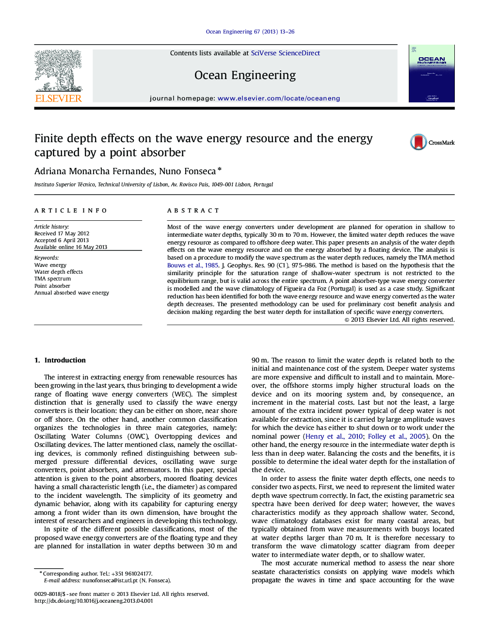 Finite depth effects on the wave energy resource and the energy captured by a point absorber