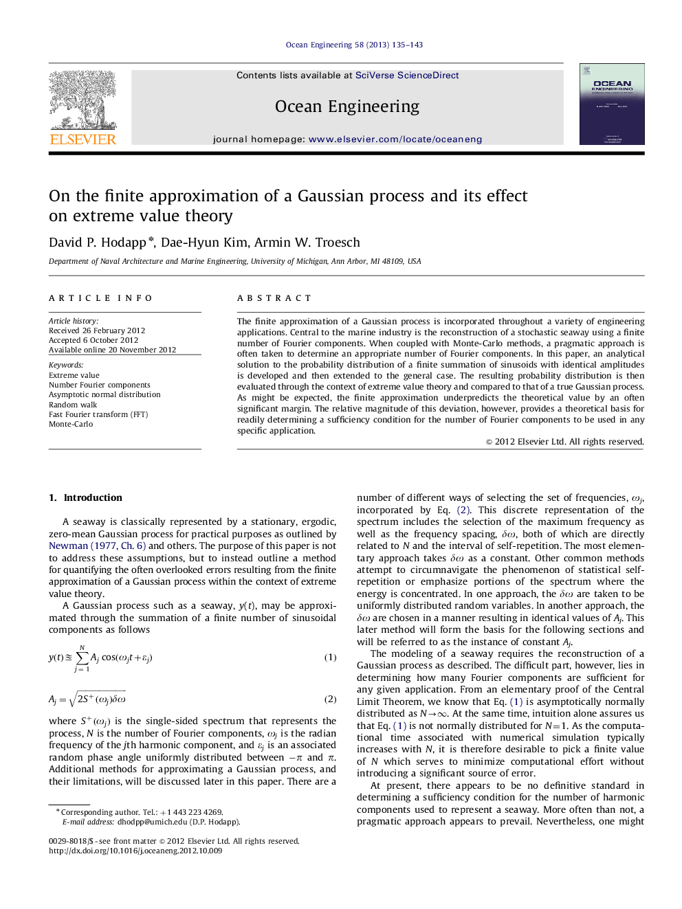 On the finite approximation of a Gaussian process and its effect on extreme value theory