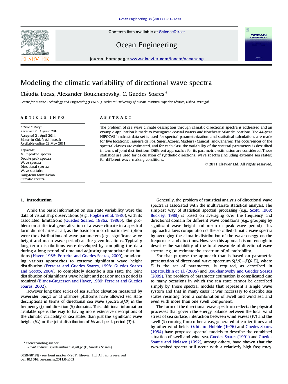 Modeling the climatic variability of directional wave spectra