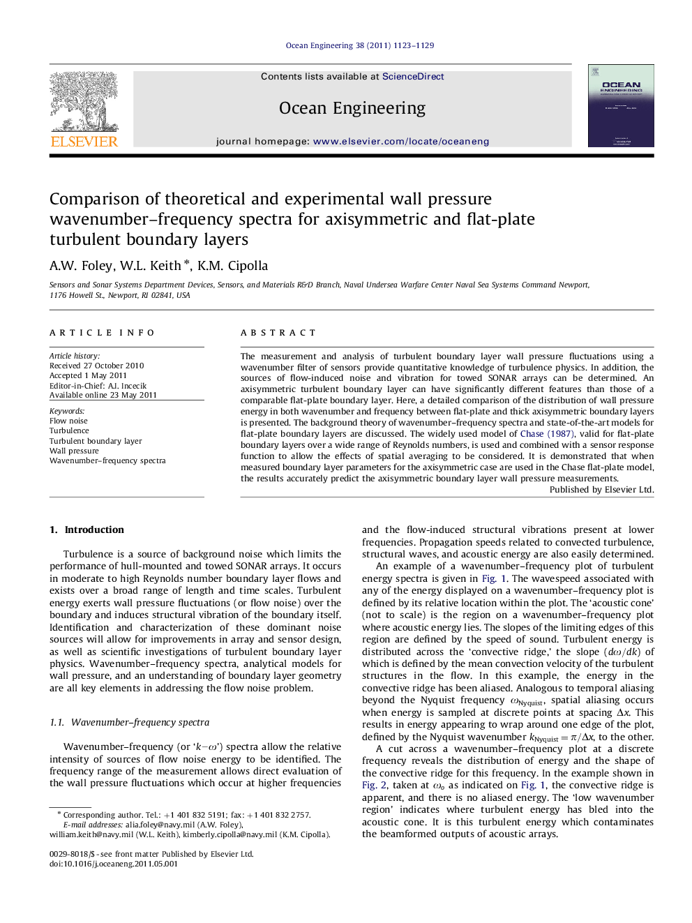 Comparison of theoretical and experimental wall pressure wavenumber–frequency spectra for axisymmetric and flat-plate turbulent boundary layers