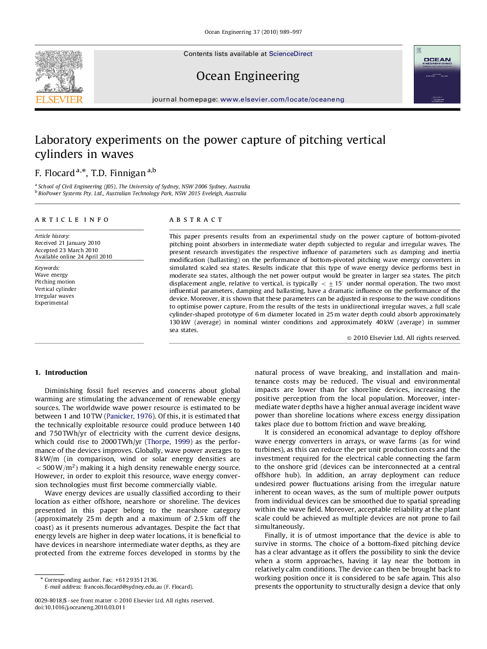 Laboratory experiments on the power capture of pitching vertical cylinders in waves