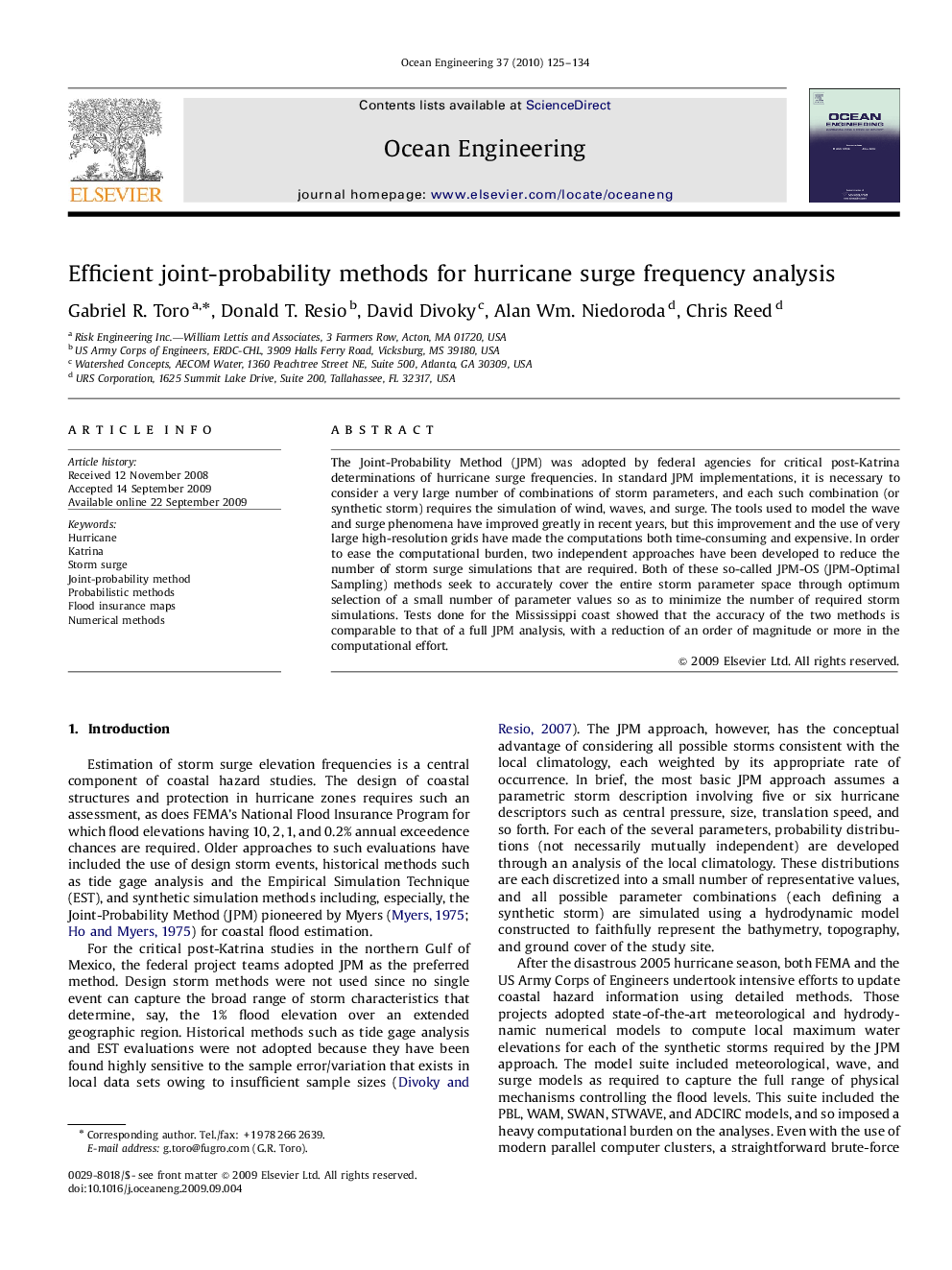 Efficient joint-probability methods for hurricane surge frequency analysis