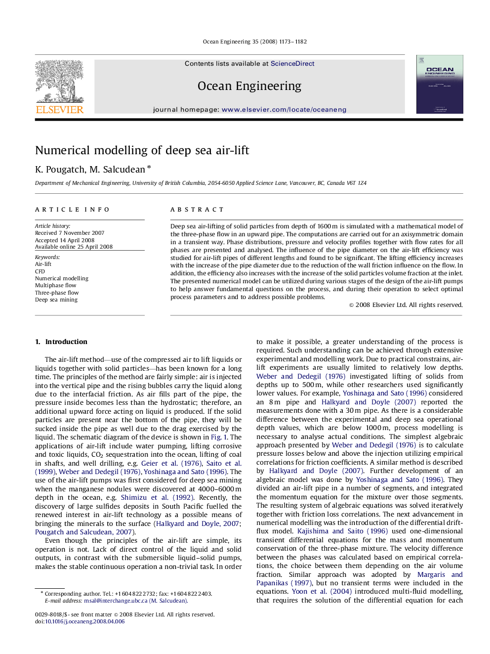 Numerical modelling of deep sea air-lift