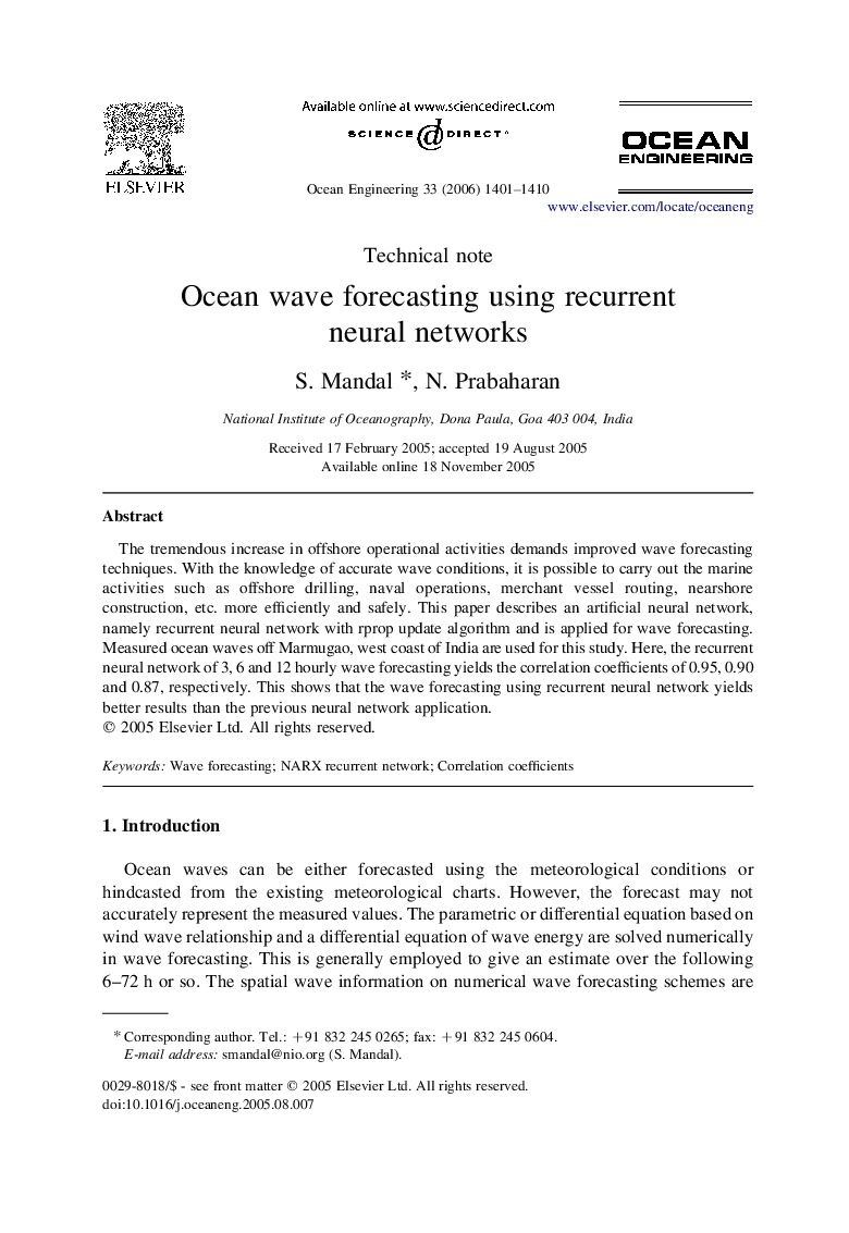 Ocean wave forecasting using recurrent neural networks