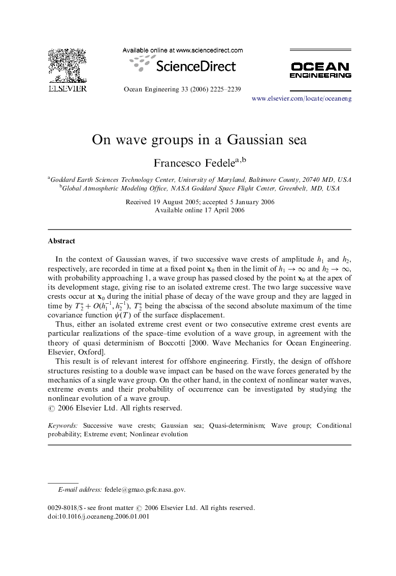 On wave groups in a Gaussian sea