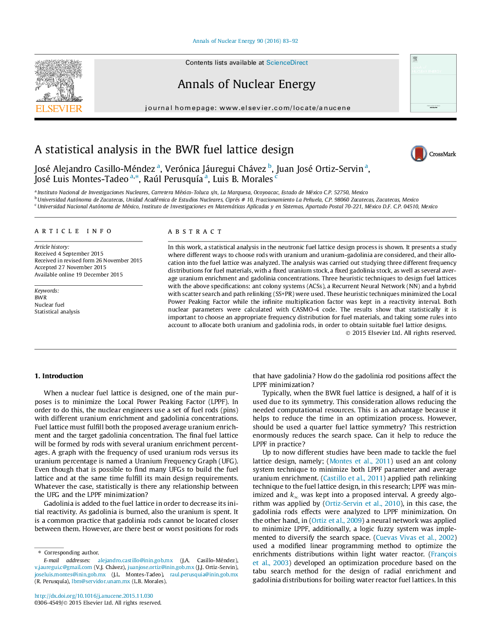 A statistical analysis in the BWR fuel lattice design