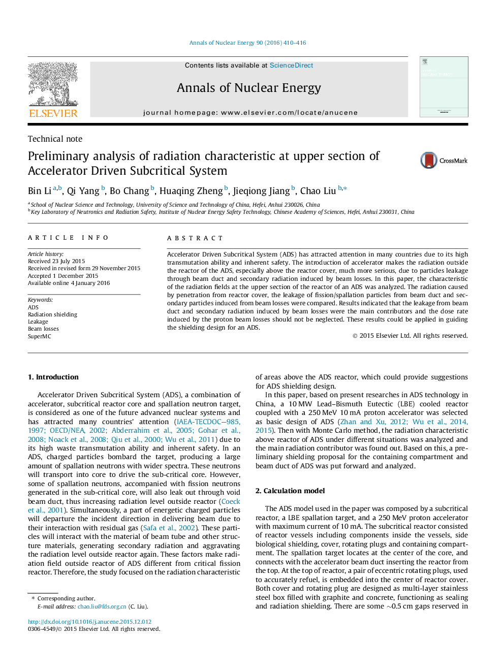 Preliminary analysis of radiation characteristic at upper section of Accelerator Driven Subcritical System