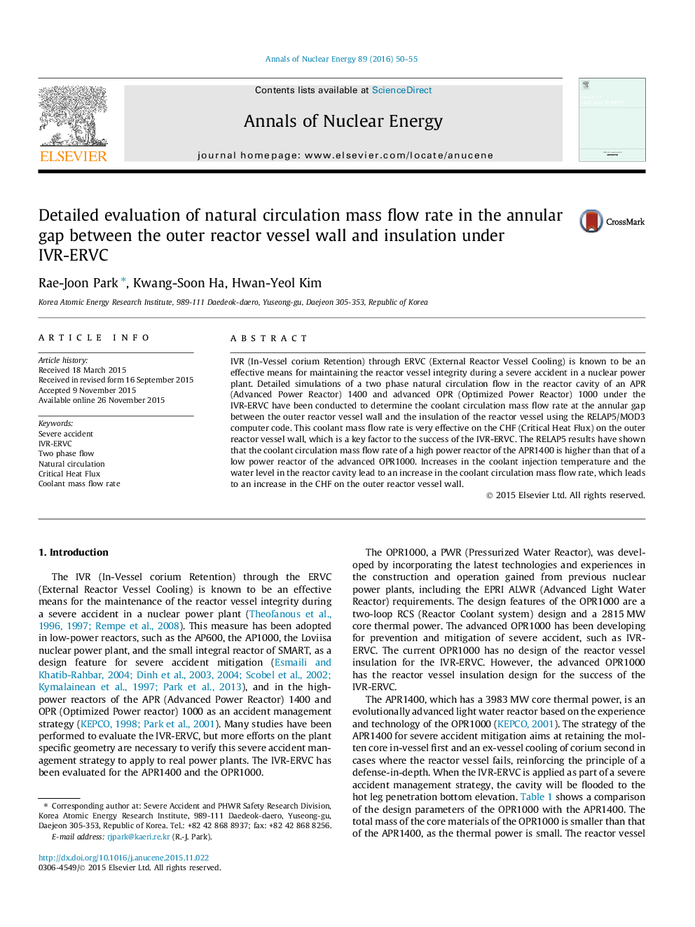 Detailed evaluation of natural circulation mass flow rate in the annular gap between the outer reactor vessel wall and insulation under IVR-ERVC