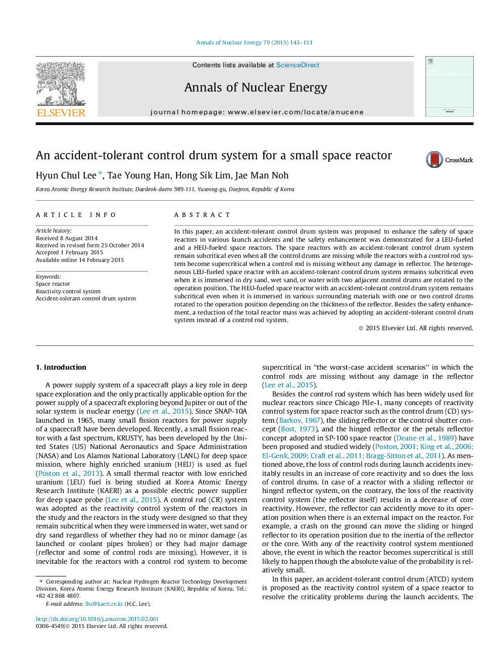 An accident-tolerant control drum system for a small space reactor