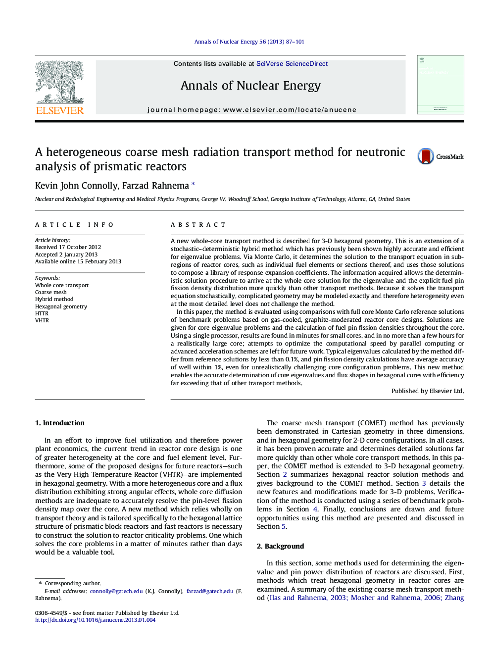 A heterogeneous coarse mesh radiation transport method for neutronic analysis of prismatic reactors