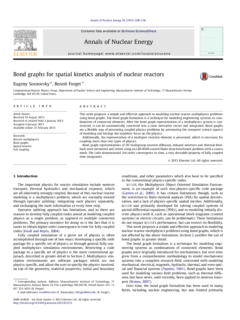 Bond graphs for spatial kinetics analysis of nuclear reactors