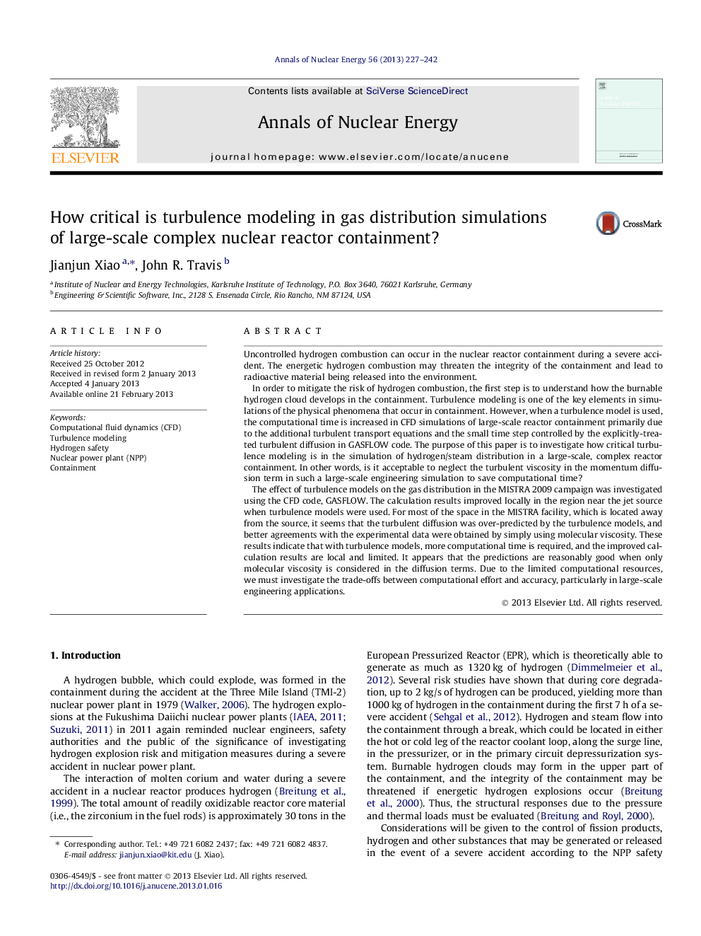 How critical is turbulence modeling in gas distribution simulations of large-scale complex nuclear reactor containment?