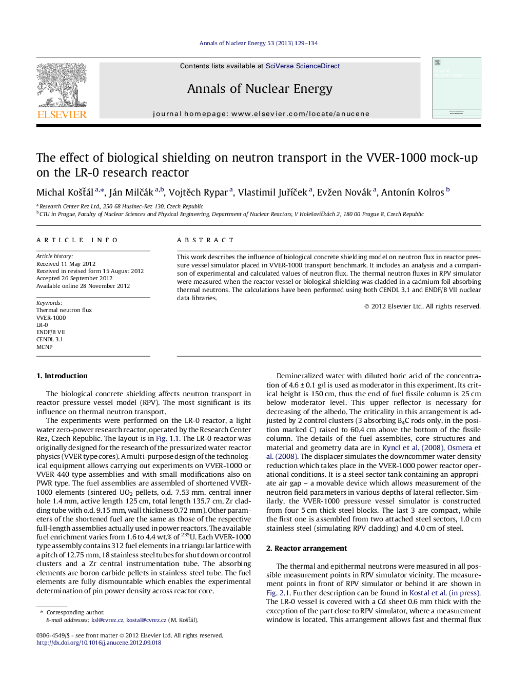 The effect of biological shielding on neutron transport in the VVER-1000 mock-up on the LR-0 research reactor