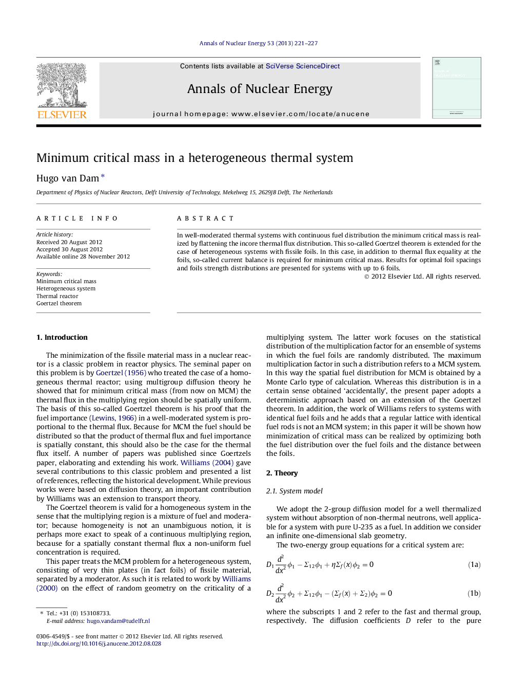 Minimum critical mass in a heterogeneous thermal system