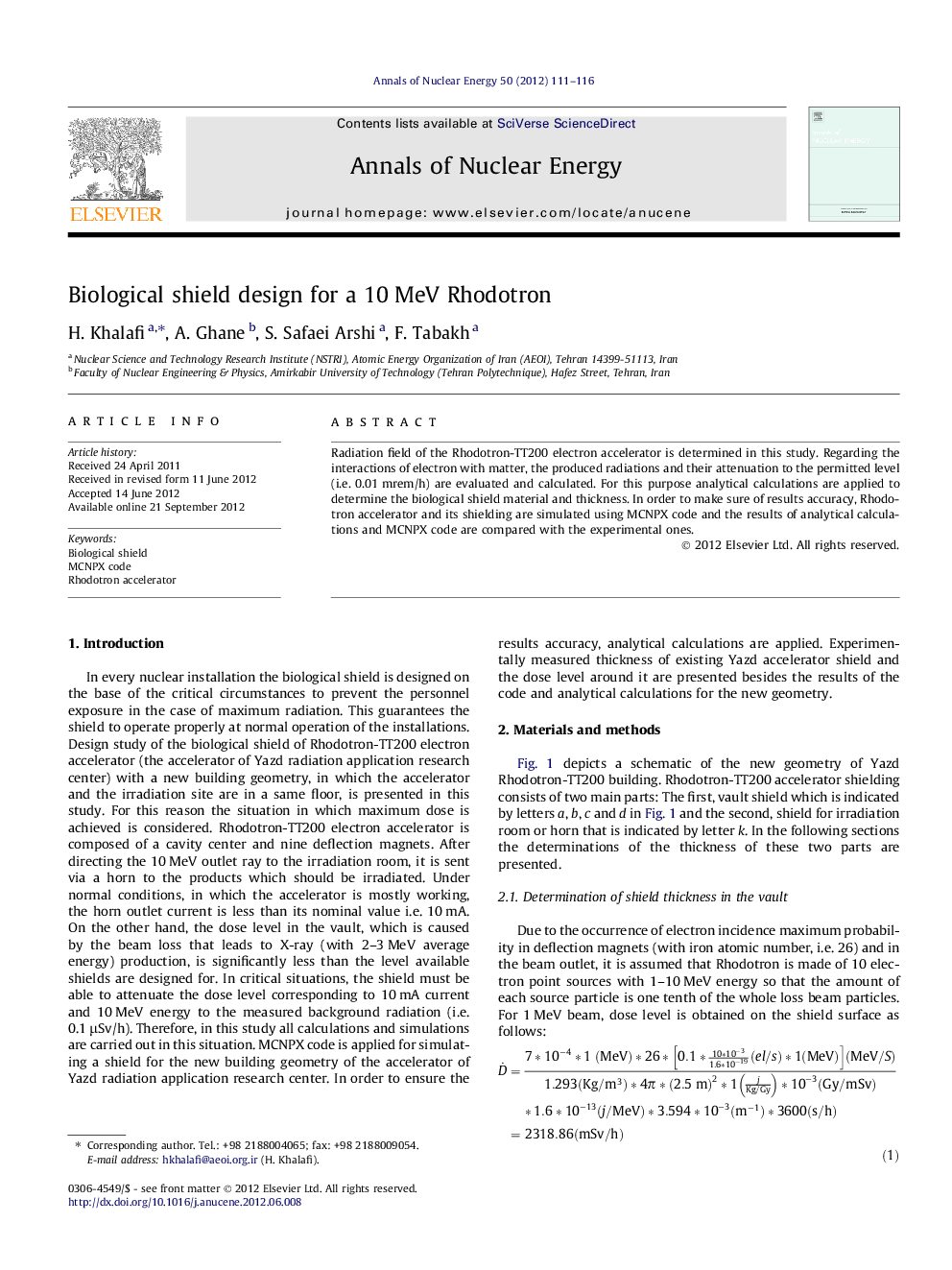 Biological shield design for a 10 MeV Rhodotron