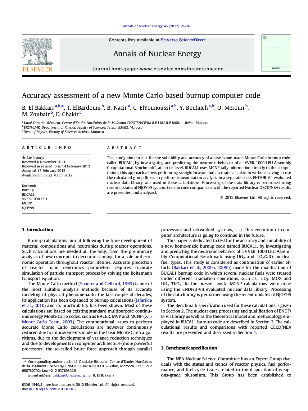 Accuracy assessment of a new Monte Carlo based burnup computer code