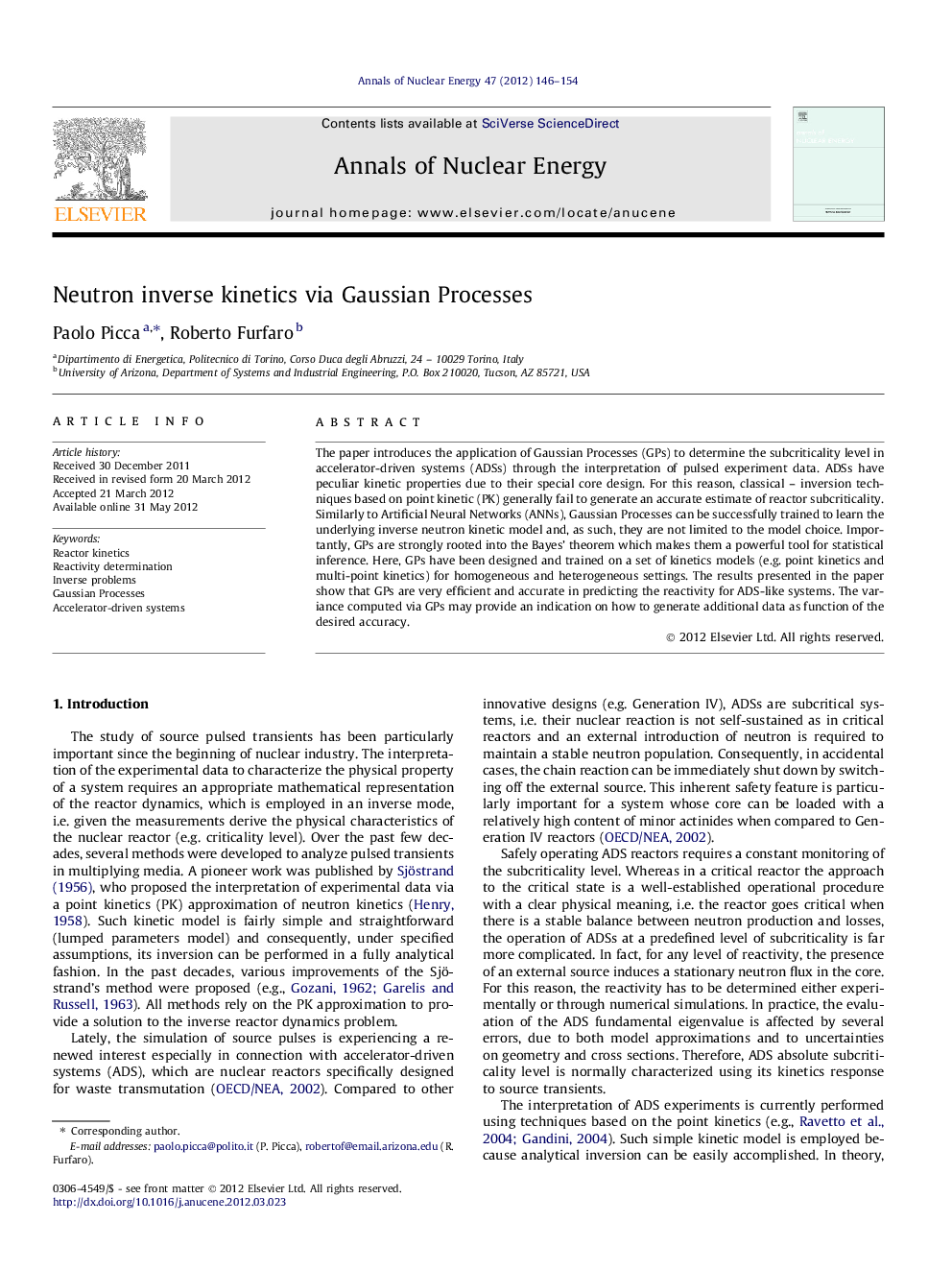 Neutron inverse kinetics via Gaussian Processes