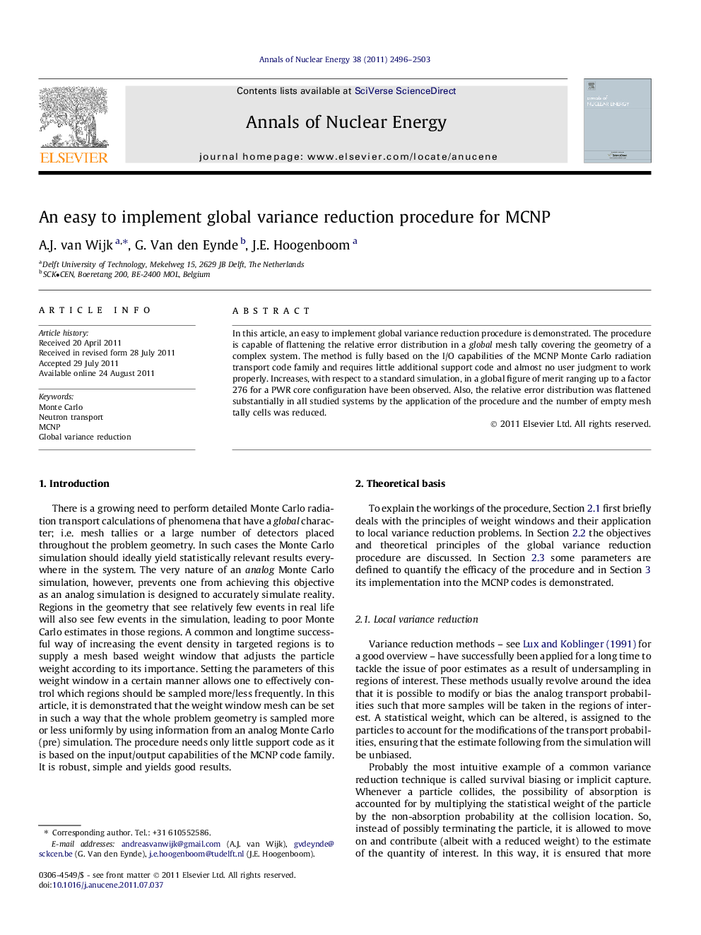 An easy to implement global variance reduction procedure for MCNP