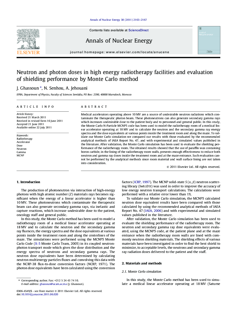 Neutron and photon doses in high energy radiotherapy facilities and evaluation of shielding performance by Monte Carlo method