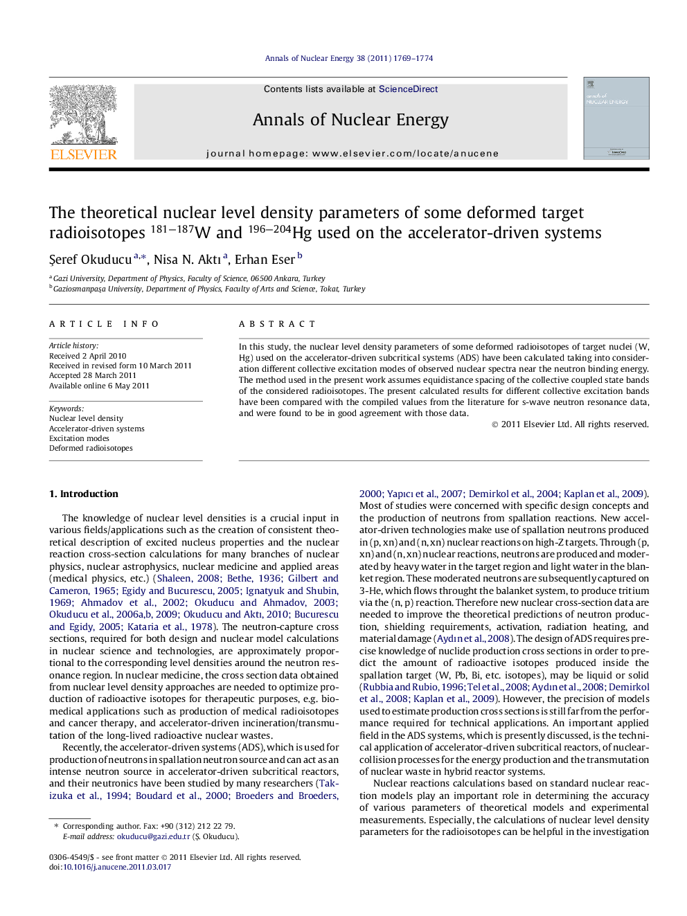 The theoretical nuclear level density parameters of some deformed target radioisotopes 181–187W181–187W and 196–204Hg196–204Hg used on the accelerator-driven systems