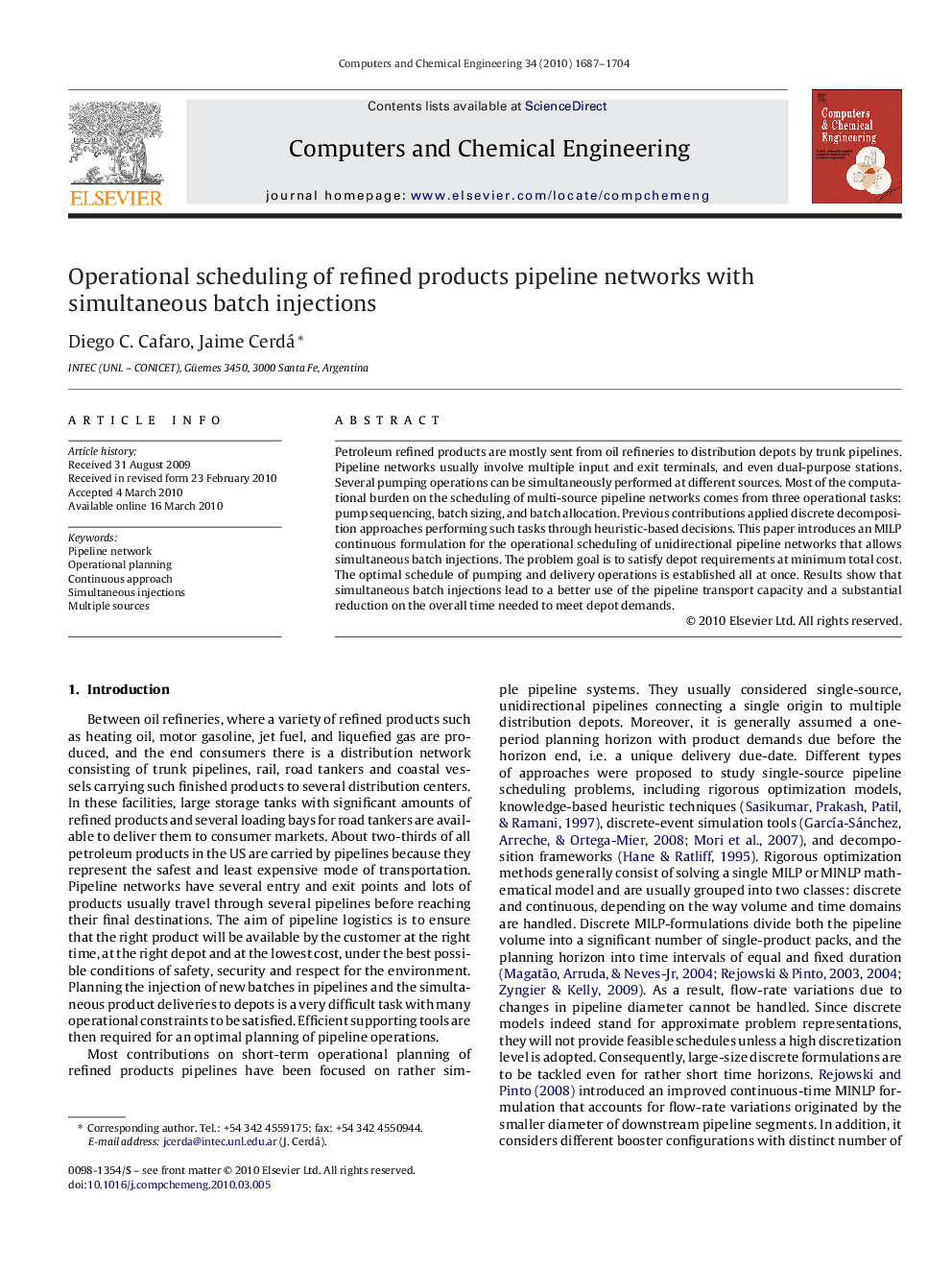 Operational scheduling of refined products pipeline networks with simultaneous batch injections