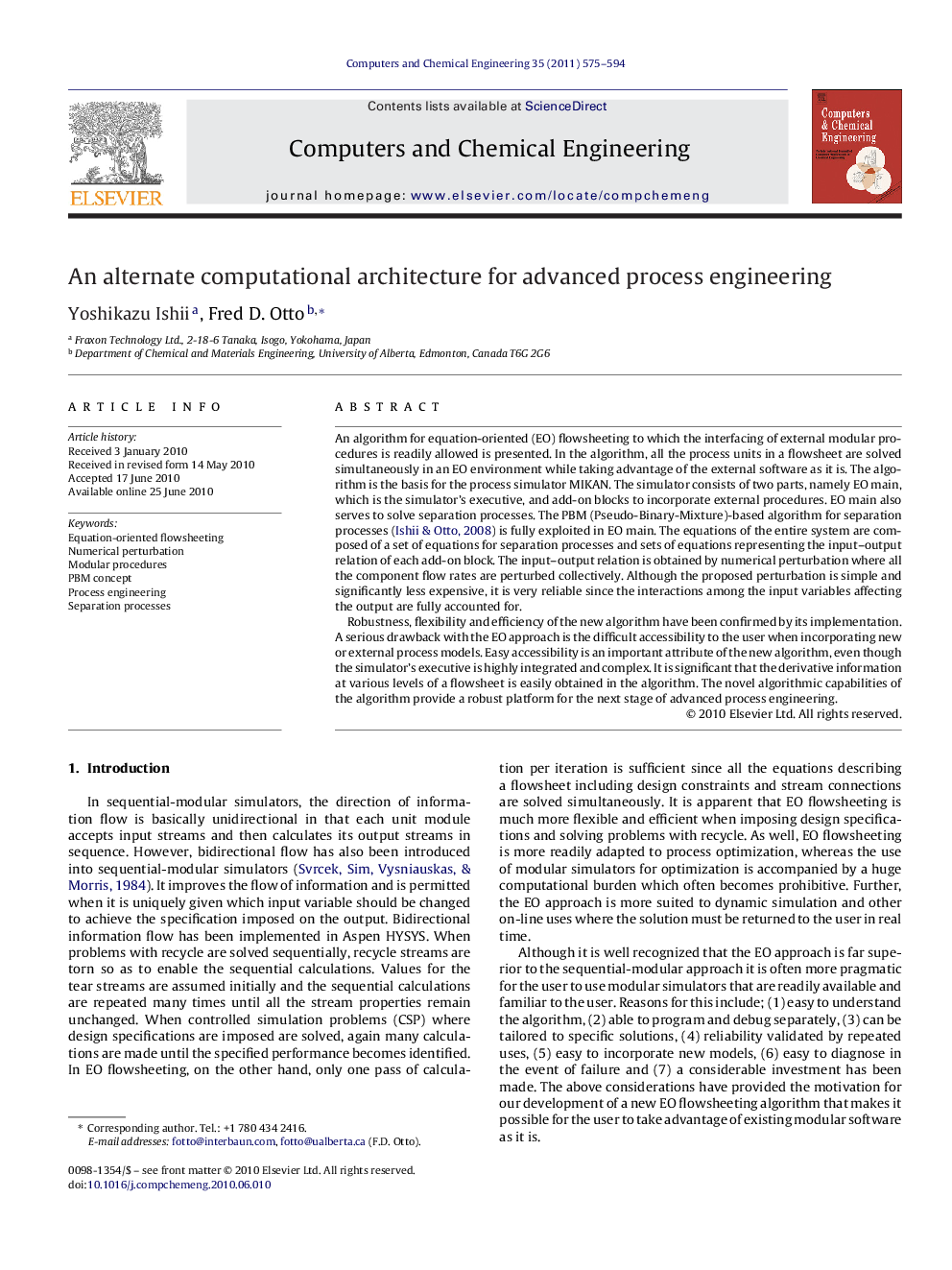 An alternate computational architecture for advanced process engineering