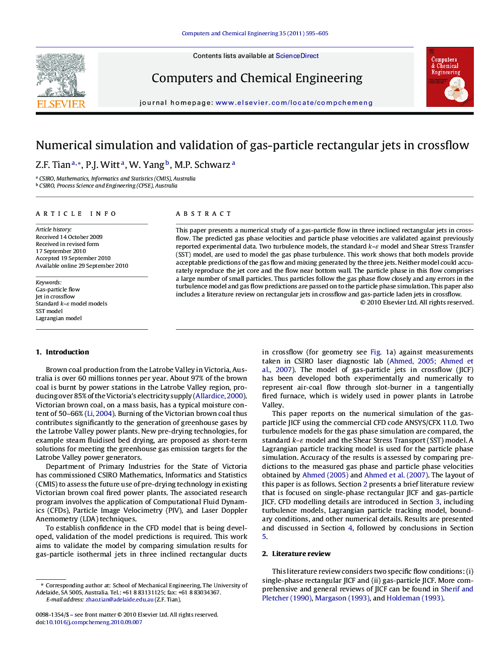 Numerical simulation and validation of gas-particle rectangular jets in crossflow