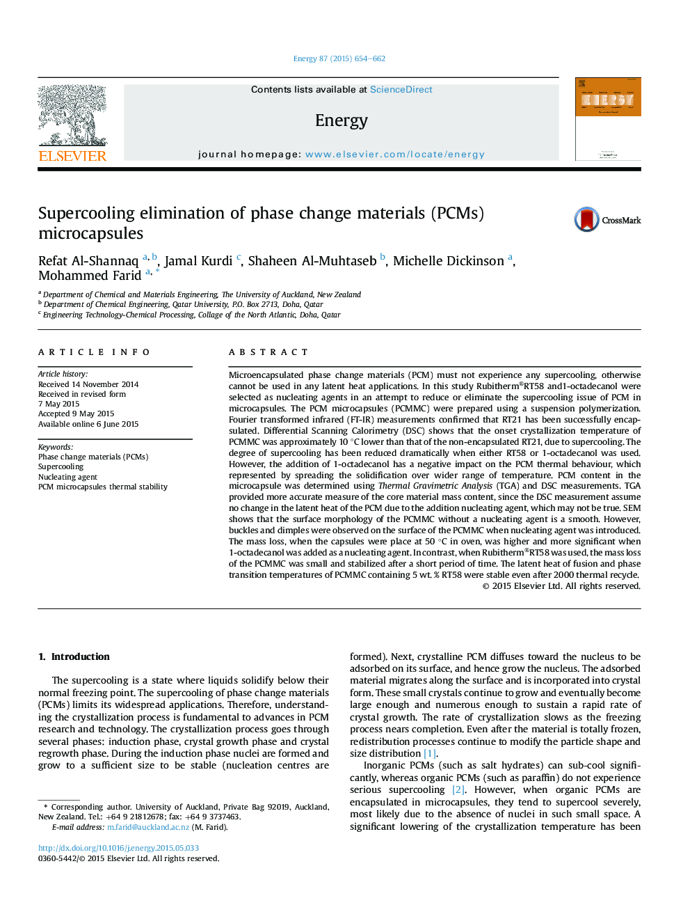 Supercooling elimination of phase change materials (PCMs) microcapsules