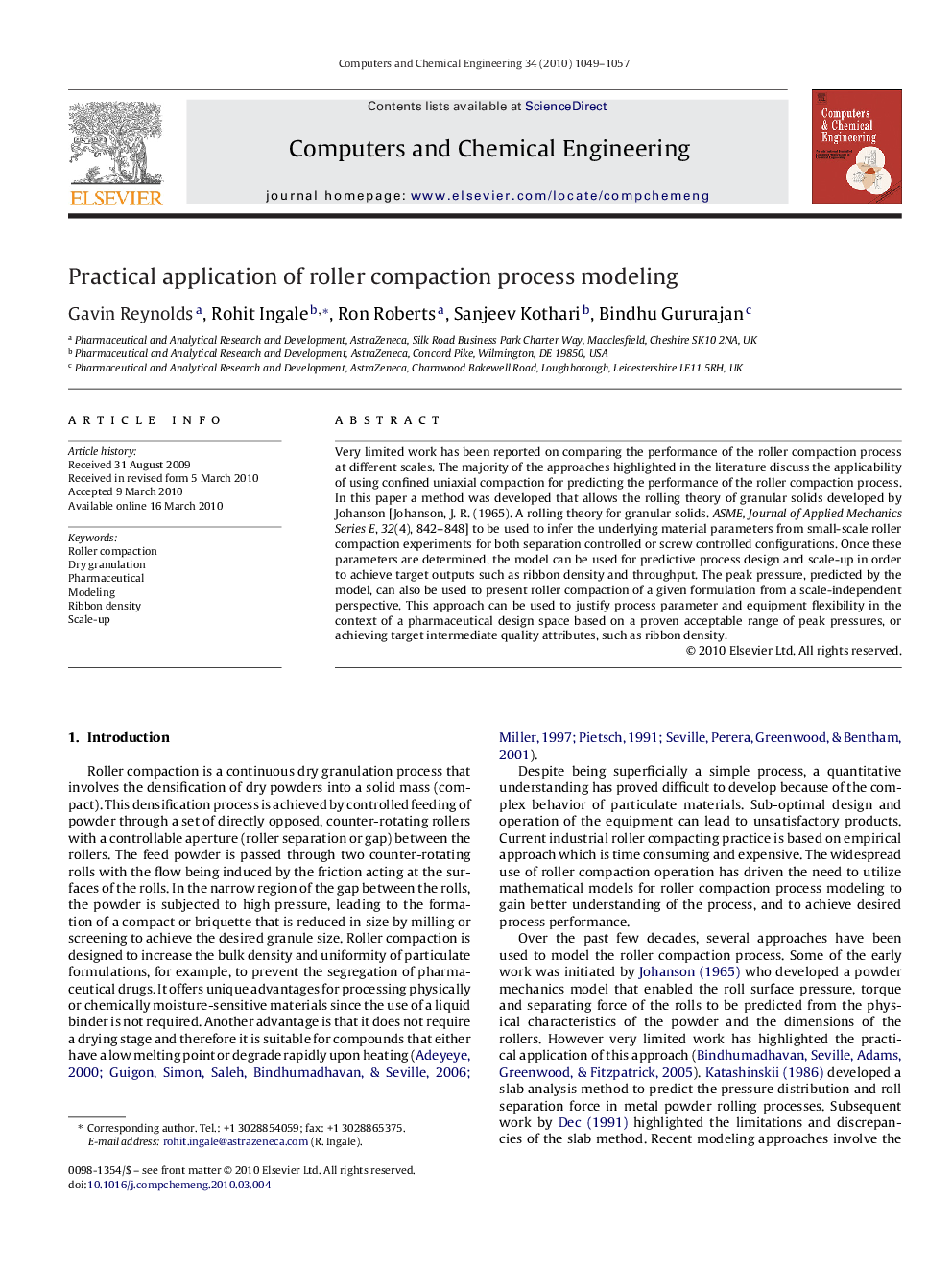 Practical application of roller compaction process modeling