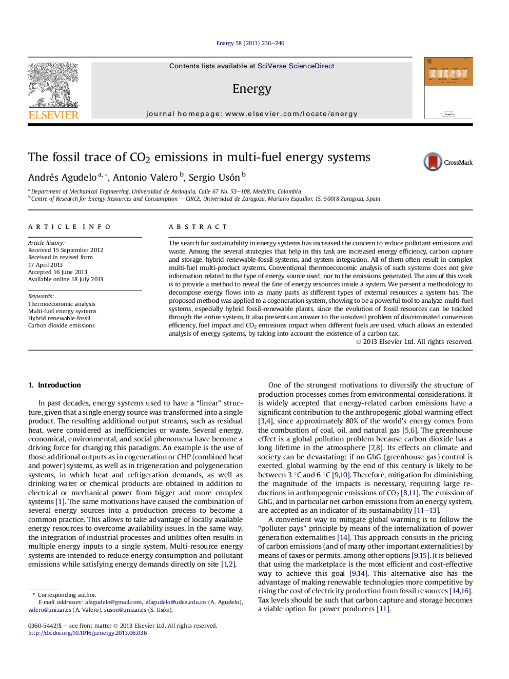 The fossil trace of CO2 emissions in multi-fuel energy systems